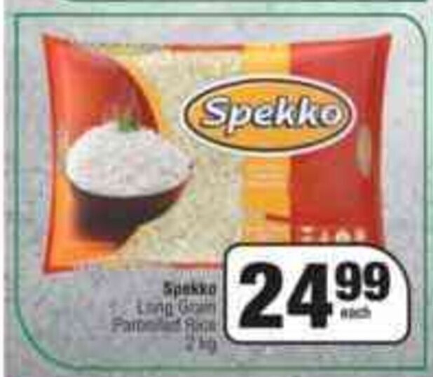 Spekko Long Grain Parboiled Rice 2kg offer at Spar