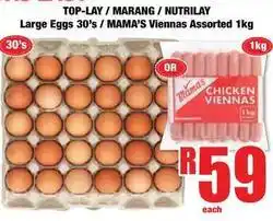 Boxer Mama's - large eggs 30's / mama's viennas assorted 1kg offer