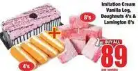 Boxer Imitation cream vanilla log, doughnuts & lamington offer