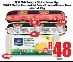 Boxer Clover - french / chicken polony / cheddar flavoured full cream processed cheese slices offer