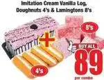 Boxer Imitation cream vanilla log, doughnuts & lamingtons offer