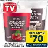 Pick n Pay Hypermarket Double cream strawberries and cream yoghurt offer