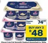 Pick n Pay Hypermarket Clover - low fat smooth yoghurt assorted offer