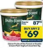 Pick n Pay Hypermarket Clover - fruits of the forest or double cream plain yoghurt offer