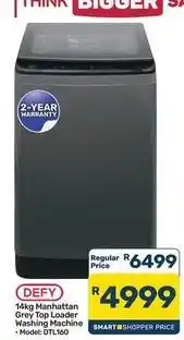 Pick n Pay Hypermarket Defy - 14kg manhattan grey top loader washing machine - model: dtl160 offer
