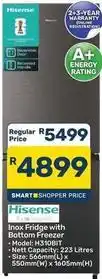 Pick n Pay Hypermarket Hisense - inox fridge with bottom freezer h310bit offer