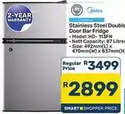 Pick n Pay Hypermarket Stainless steel double door bar fridge - hd-113fn offer