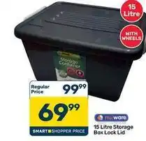 Pick n Pay Hypermarket 15 litre storage box lock lid offer