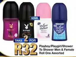 Take 'n Pay Playboy/Playgirl/Shower To Shower Men & Female Roll Ons Assorted offer