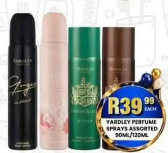Yardley Perfume Sprays Assorted