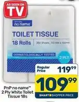 Pick n Pay 2 ply white toilet tissue 18s offer