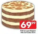 Pick n Pay 3-layer belgian milk tart cake 15cm offer