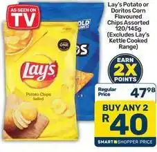 Pick n Pay Lay's - potato or corn flavoured chips assorted offer