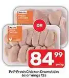 Pick n Pay Fresh chicken drumsticks 6s or wings 12s offer