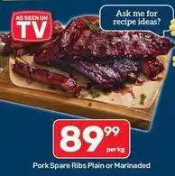 Pick n Pay Pork spare ribs plain or marinated offer