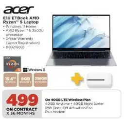 HiFi Corp acer E10 ETBook AMD Ryzen 5 Laptop offer