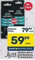 Pick n Pay Alkaline aa or aaa batteries offer
