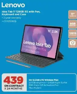 HiFi Corp Lenovo Idea Tab 11 128GB 5G with Pen, Keyboard and Case offer