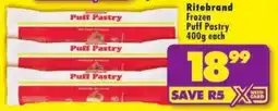 Shoprite Ritebrand Frozen Puff Pastry offer