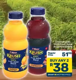Pick n Pay Clover Krush 100% Fruit Juice Assorted offer