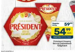 Pick n Pay Président Creamy Brie or Camembert offer