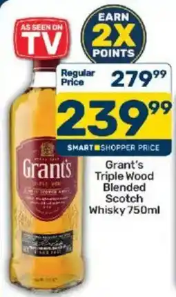 Pick n Pay Grant's Triple Wood Blended Scotch Whisky offer