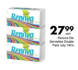 Save Hyper Renova Ole Serviettes Double Pack 1ply 140's offer