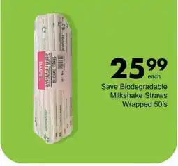 Save Hyper Save Biodegradable Milkshake Straws Wrapped offer