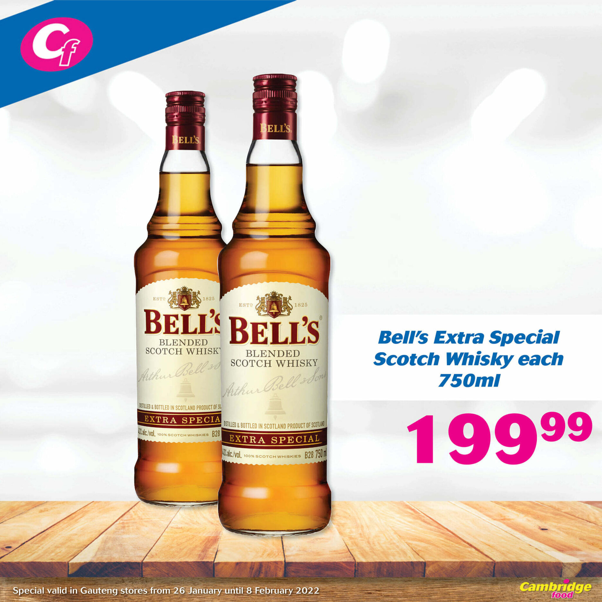 Bell's Extra Special Scotch Whisky each 750ml offer at Cambridge Food