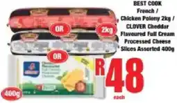 Boxer Best Cook French/ Chicken Polony/ Clover Cheddar Flavoured Full Cream Processed Cheese Slices Assorted offer