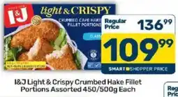 Pick n Pay I&J Light & Crispy Crumbed Hake Fillet Portions Assorted offer