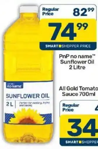 Pick n Pay no name Sunflower Oil offer