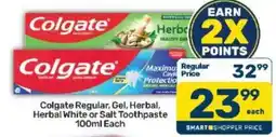 Pick n Pay Colgate Regular, Gel, Herbal, Herbal White or Salt Toothpaste offer