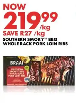 Woolworths Southern Smoky™ BBQ Whole Rack Pork Loin Ribs offer