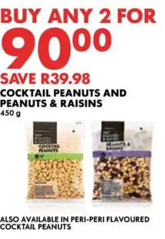 Woolworths Cocktail Peanuts and Peanuts & Raisins offer