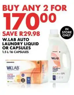 Woolworths W.LAB AUTO LAUNDRY LIQUID OR CAPSULES offer