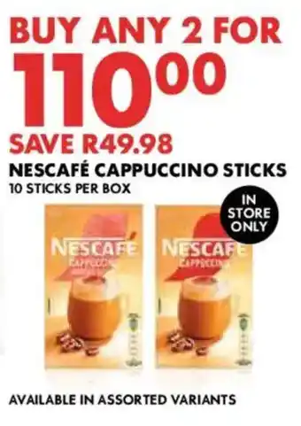 Woolworths Nescafe Cappuccino Sticks offer