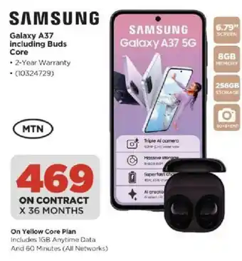 SAMSUNG Galaxy A37 including Buds Core