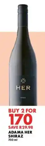 Woolworths Adama Her Shiraz offer