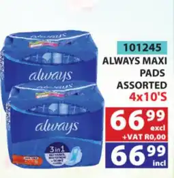 Arrow Cash And Carry ALWAYS MAXI PADS Assorted offer