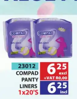 Arrow Cash And Carry COMPAD PANTY LINERS offer