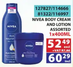 Arrow Cash And Carry NIVEA BODY CREAM AND LOTION ASSORTED offer