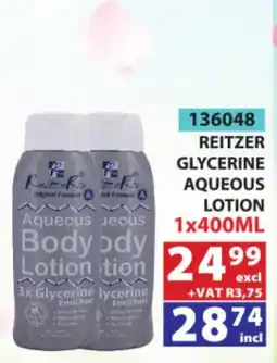 Arrow Cash And Carry REITZER GLYCERINE AQUEOUS BODY LOTION offer