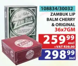 Arrow Cash And Carry Zambuk Lip Balm Cherry & Original offer