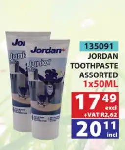 Arrow Cash And Carry Jordan Junior Toothpaste Assorted offer