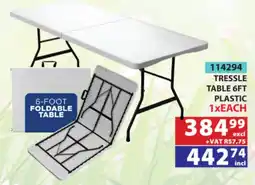 Arrow Cash And Carry Tressle Table 6FT Plastic offer