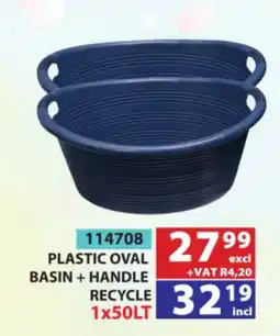 Arrow Cash And Carry PLASTIC OVAL BASIN + HANDLE RECYCLE offer