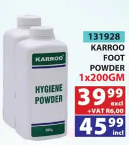 Arrow Cash And Carry KARROO FOOT POWDER HYGIENE POWDER offer