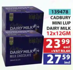 Arrow Cash And Carry Cadbury Mini Lup Dairy Milk offer