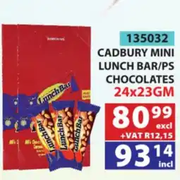 Arrow Cash And Carry Cadbury Mini Lunch Bar/PS Chocolates offer
